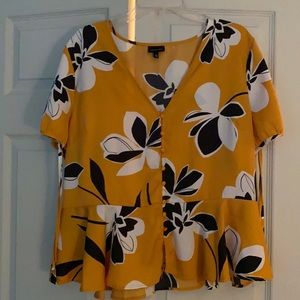 Who what wear yellow flower blouse
